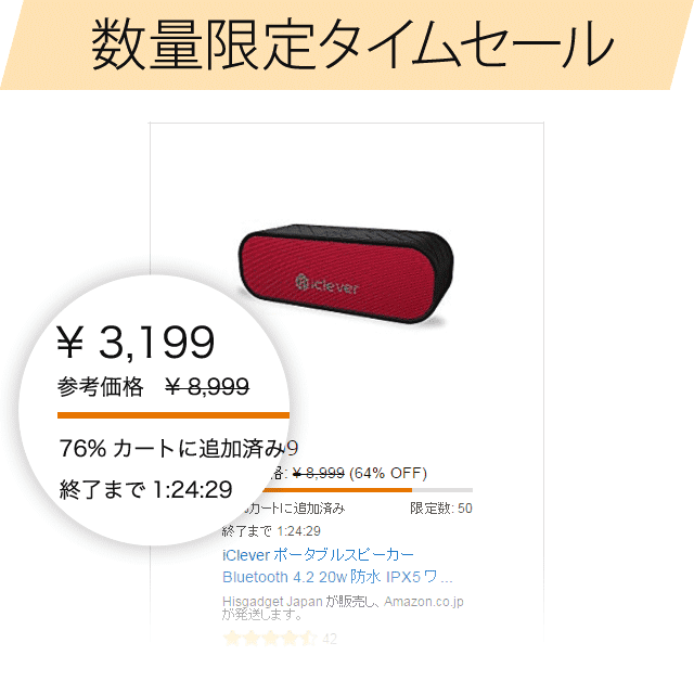 Amazon 数量限定タイムセール 説明図